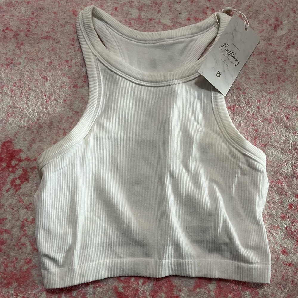 Buffbunny white crop top NWT